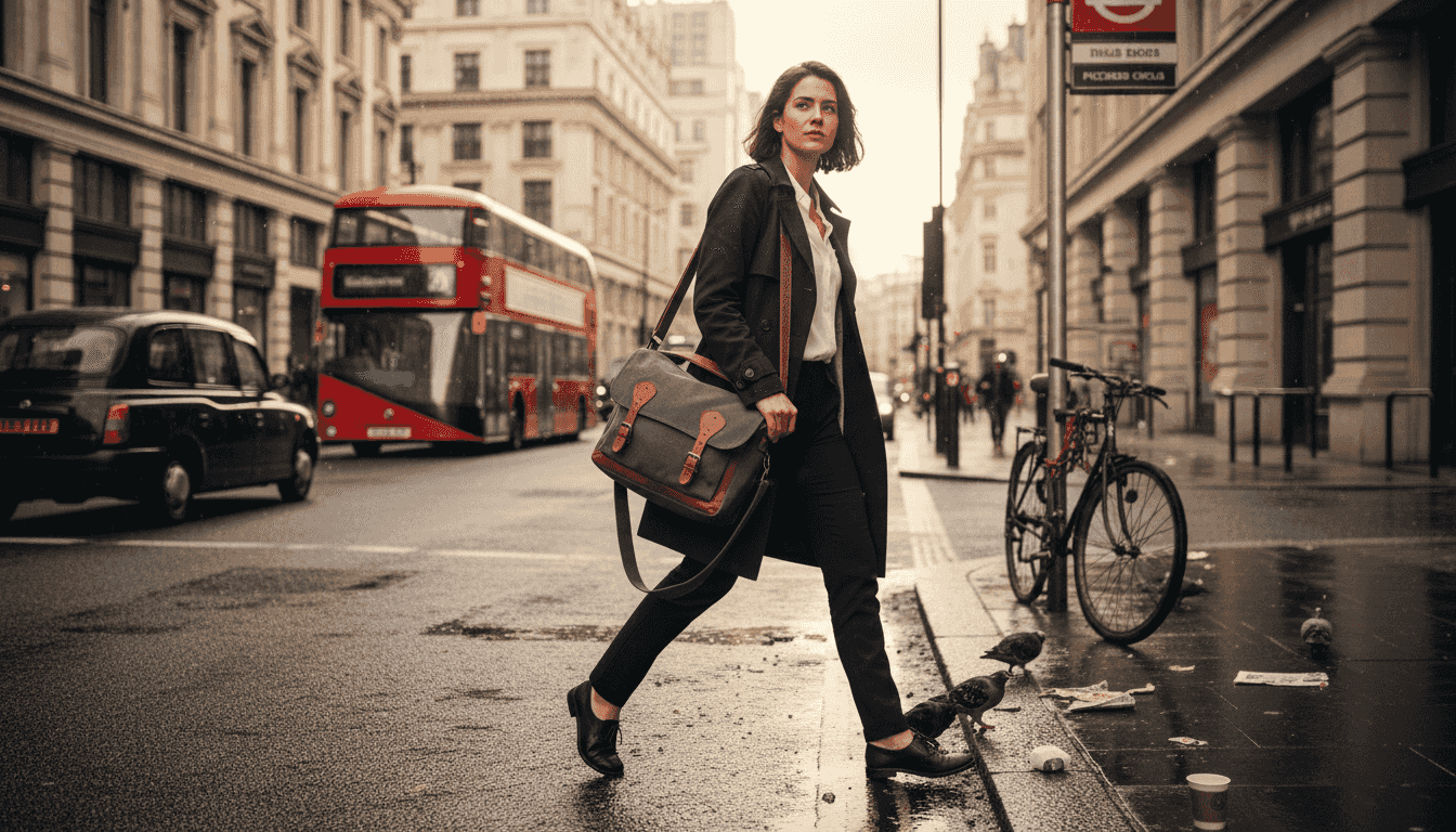 Young woman upgrading to stylish bag