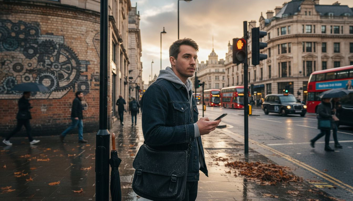 City street style with urban bag