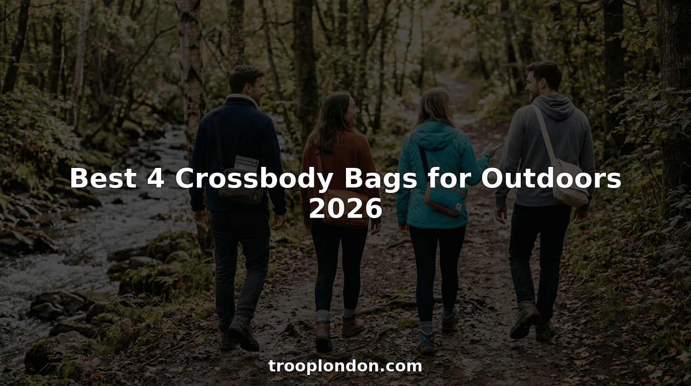 Group outdoors with various crossbody bags