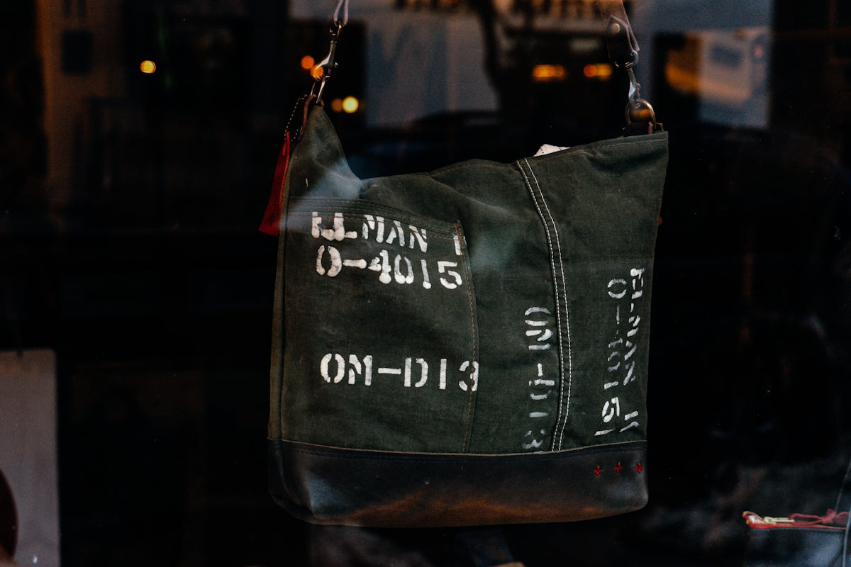 black and green tote bag