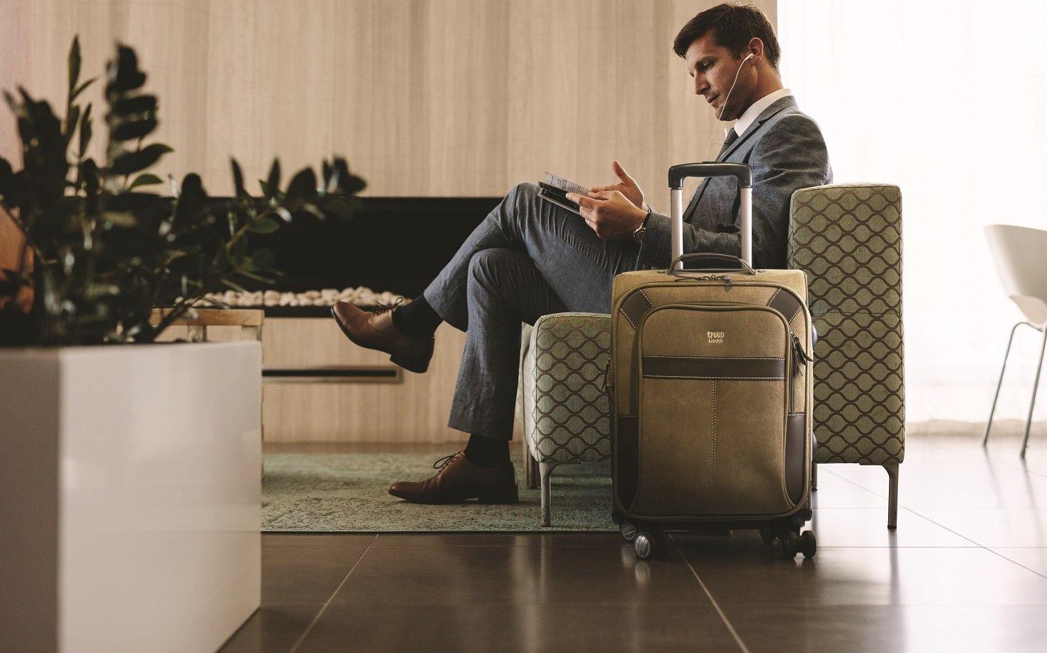 Troop London canvas crossbody bag, backpack, messenger, laptop bag for men, 4-wheel cabin bag luggage suitable for Ryanair, Easyjet, British Airways