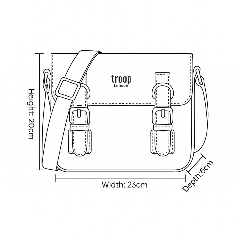 TRP0111 Troop London Classic Canvas Across Body Bag Travel Bag