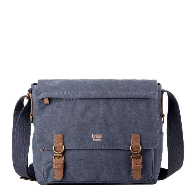 Troop London Classic Canvas Laptop Messenger Bag - TRP0207 - Brown