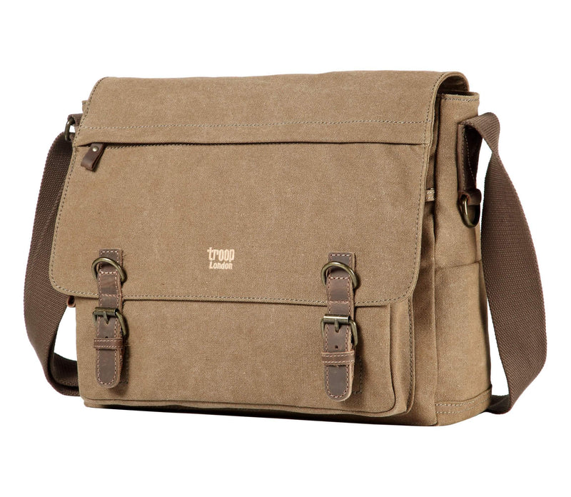 TRP0207 Troop London Classic Canvas Laptop Messenger Bag