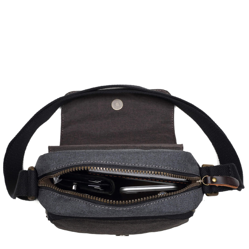 Troop London TRP0388 Urban crossbody bag with multiple compartments for men, including laptop and iPad storage, ideal for travel and daily use2