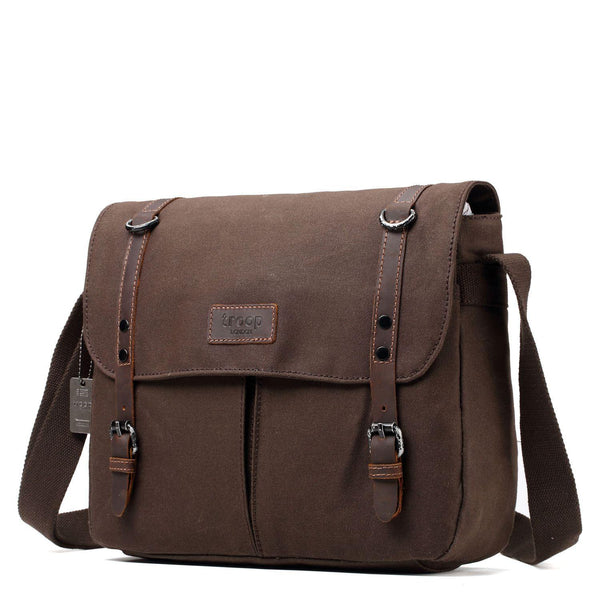 TRP0426 Troop London Heritage Canvas Messenger Bag, Canvas Satchel, Tablet Friendly Shoulder Bag