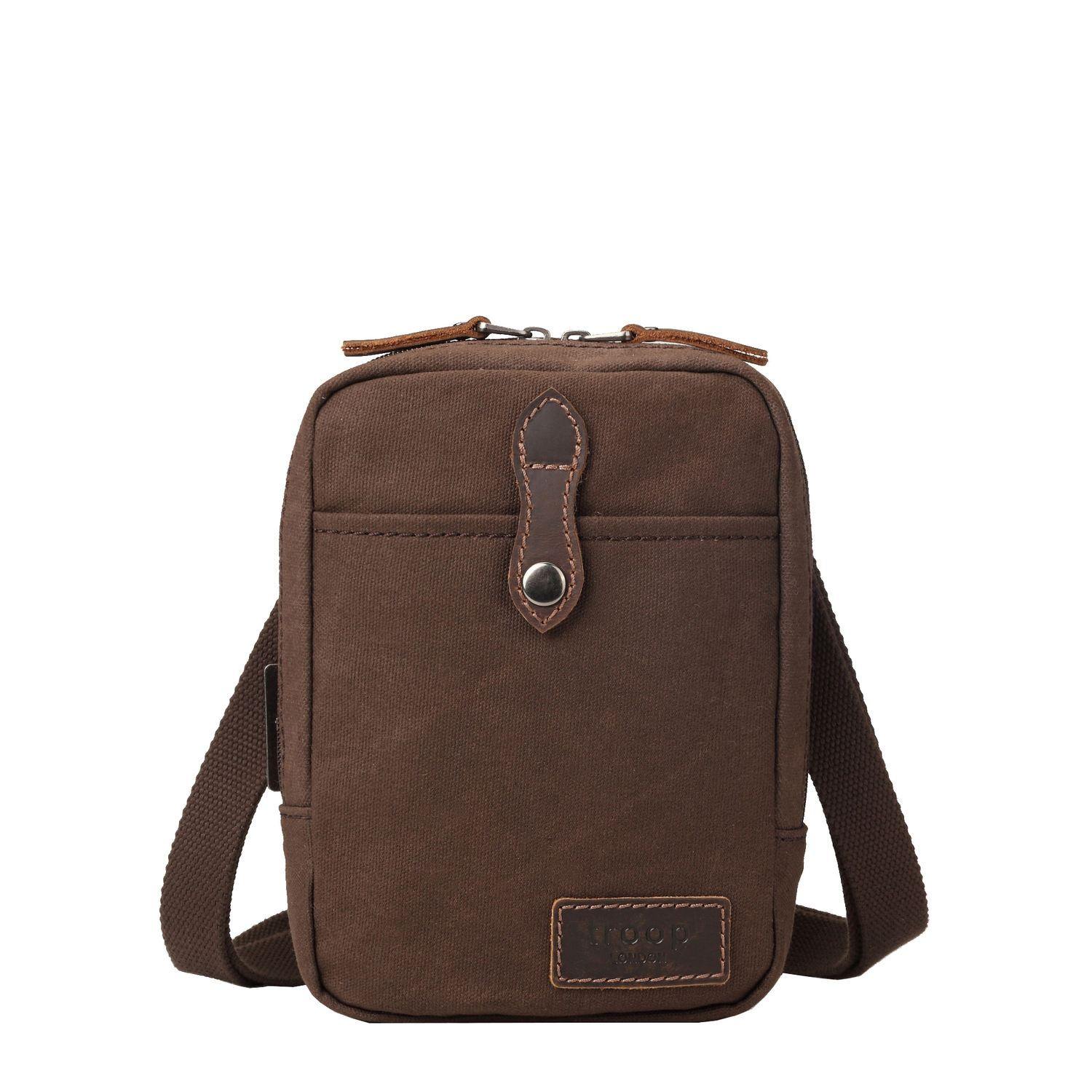 TRP0439 Troop London Heritage Canvas Across body Bag, Small Travel Bag