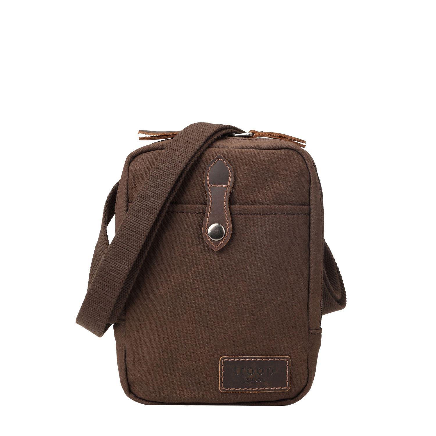 TRP0439 Troop London Heritage Canvas Across body Bag, Small Travel Bag