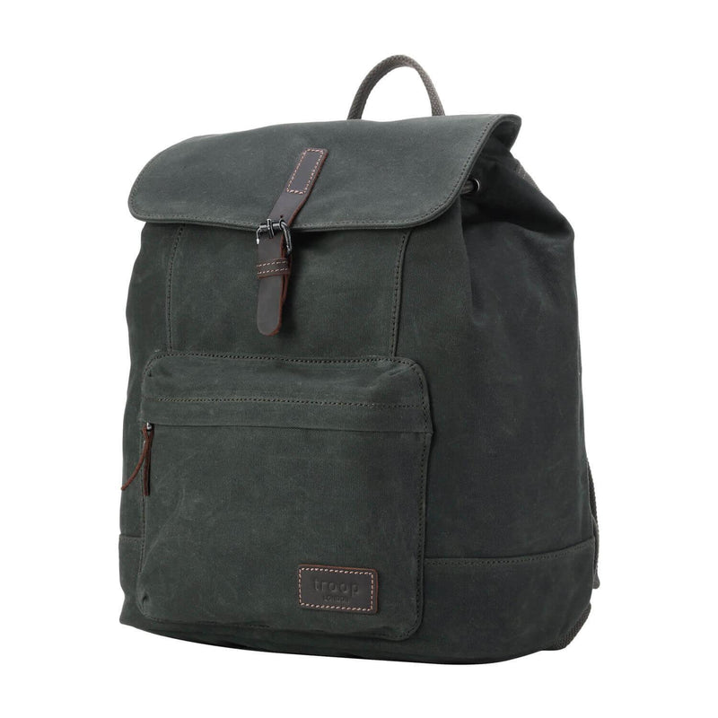 TRP0442 Troop London Heritage Canvas Laptop Backpack, Smart Casual Daypack, Tablet Friendly Backpack