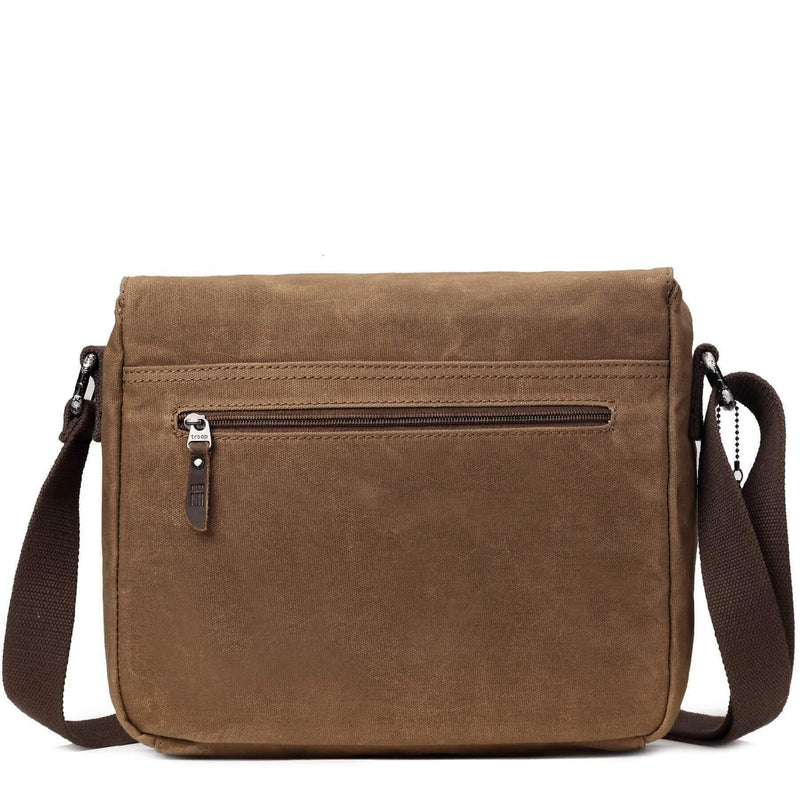 TRP0443 Troop London Heritage Canvas Leather Messenger Bag, Travel Bag, Tablet Friendly