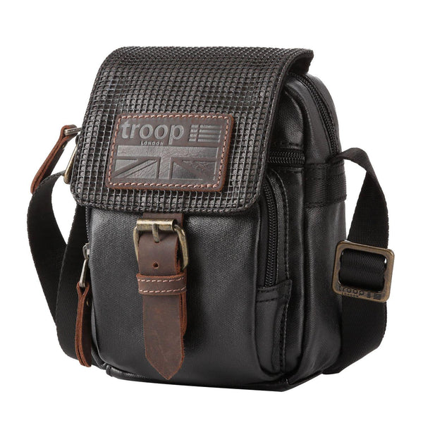 TRP0457 Troop London Heritage Canvas Across Body Bag, Small Secure Travel Bag - Troop London 