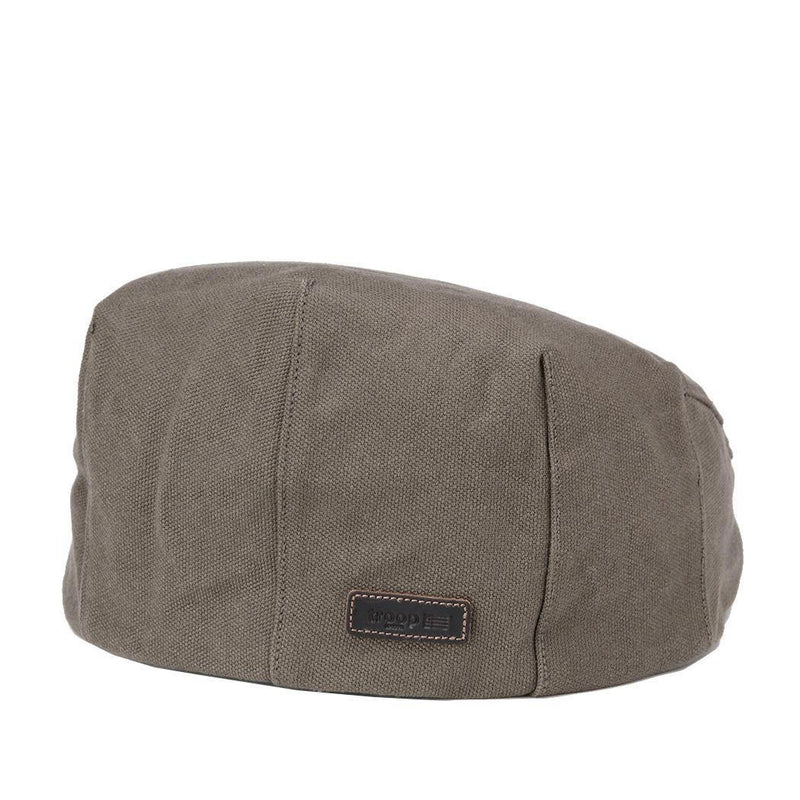 TRP0503 Troop London Accessories Waxed Canvas Old School Style Hat, Flat Cap, Shelby Newsboy Cap