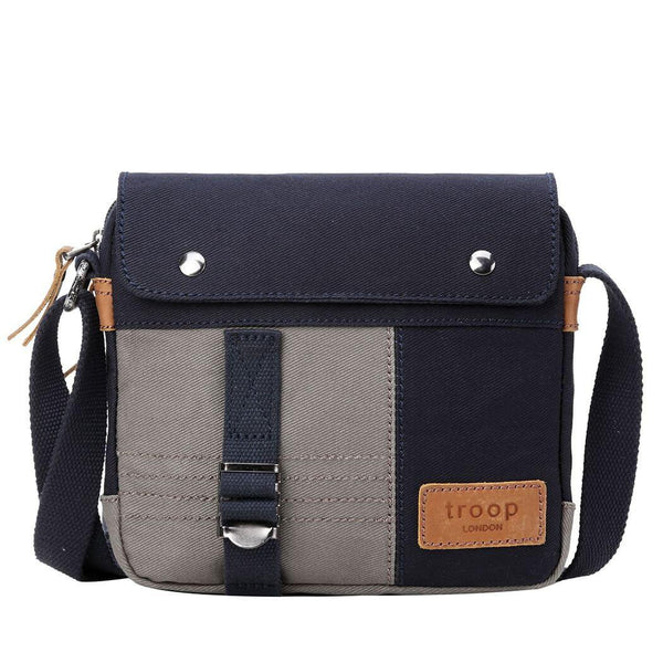 TRP0497 Troop London Heritage Canvas Across Body Bag, Tablet Friendly, Shoulder Bag - Troop London 